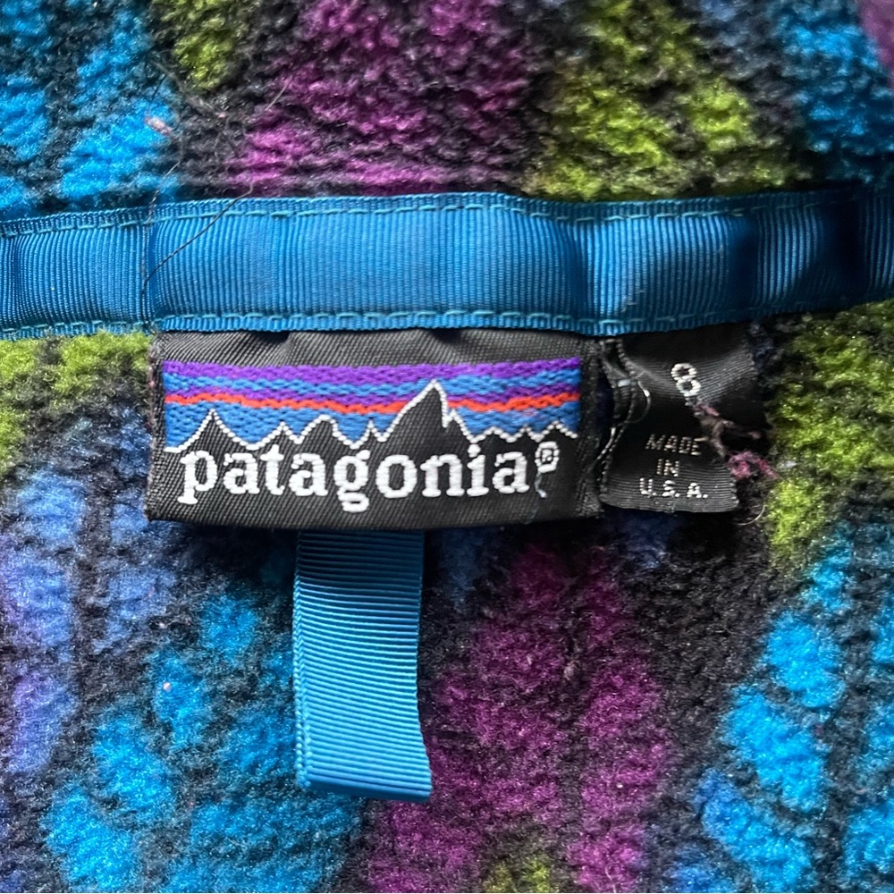 Patagonia 90’s Rare Leaf Pattern Fleece Half Zip Synchilla - Picture 2 of 9